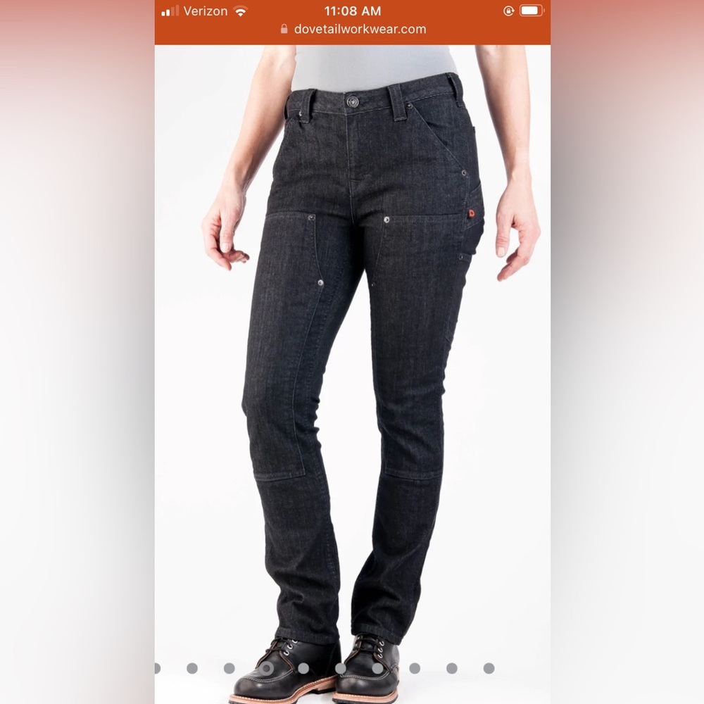 Dovetail work wear. Maven slim in heather black denim